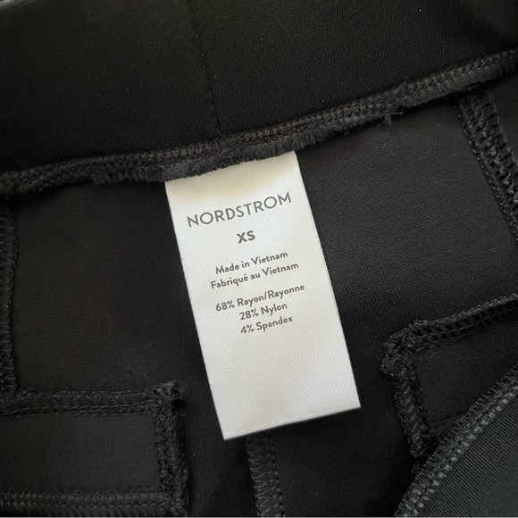 [nordstrom] ponte knit center seam high waist split hem leggings black XS - Picture 7 of 7